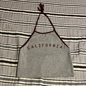 Forever 21 Gray and Maroon Halter Top